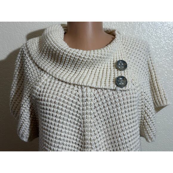 Worthington Women Ivory Knit Long Diagonal Collar Sweater XL - Picture 1 of 7